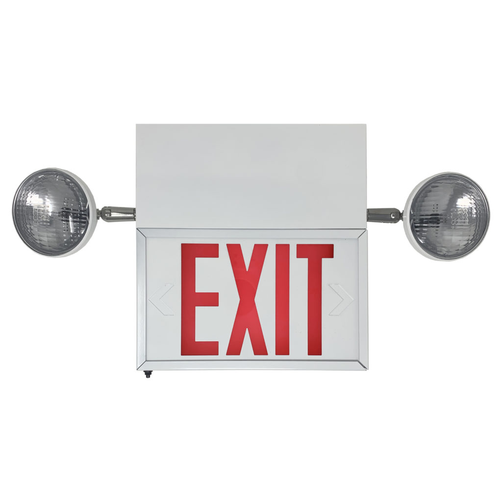 Lavex Remote Capable Red LED Exit Sign / Emergency Light Combo